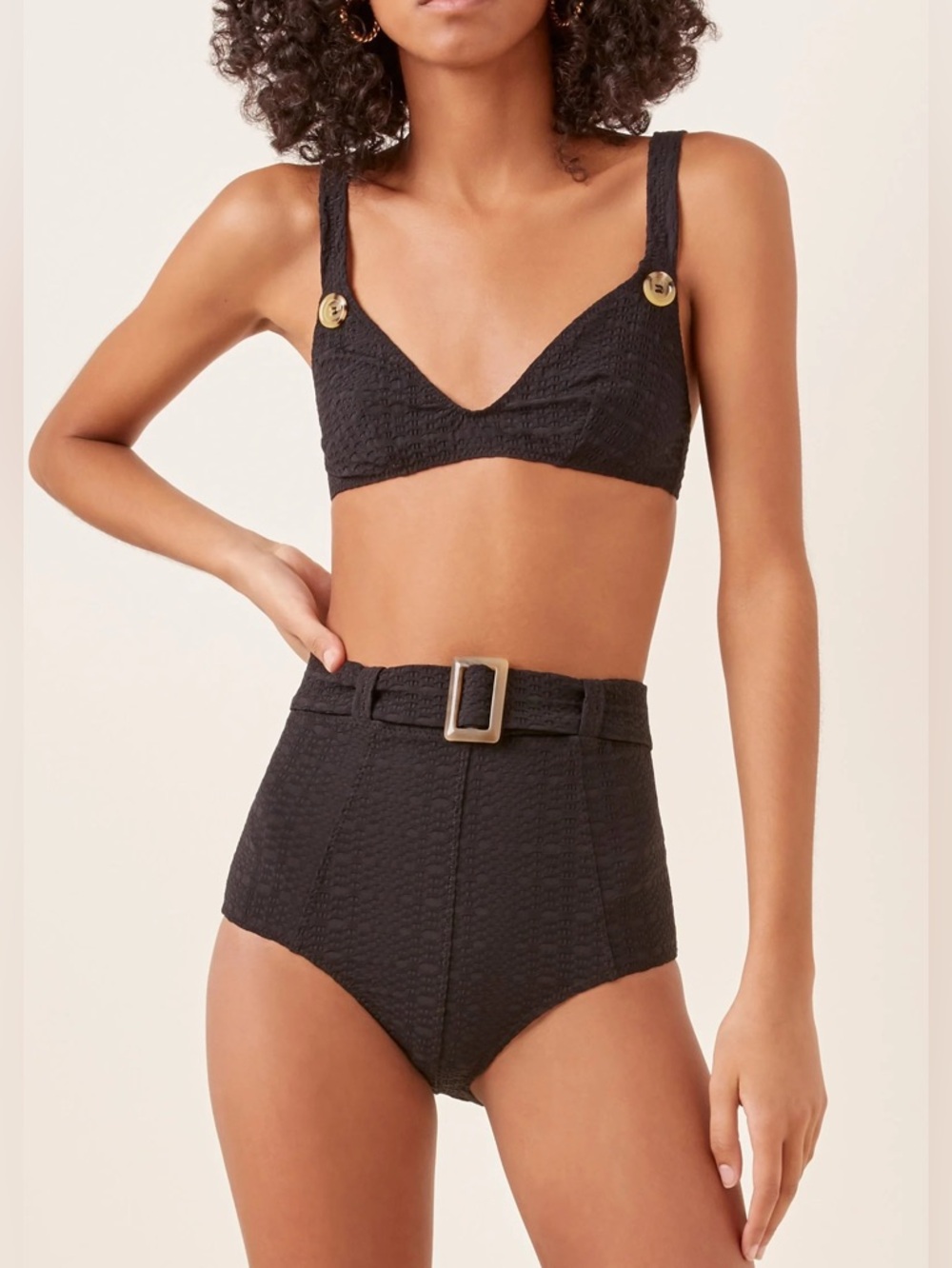 Lisa Marie Fernandez Black Magdalena
Belted Bikini Set Size XS
